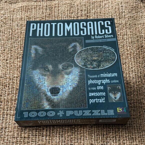 Photomosaics Grey Wolf 1000 Pc Puzzle Robert Silvers Buffalo Games - Picture 5 of 5